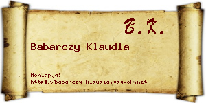 Babarczy Klaudia névjegykártya